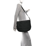 Denim Monogram Large Half Moon Hobo Black