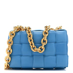 Lambskin Maxi Intreccio Padded Chain Cassette Crossbody Bag Swimming Pool