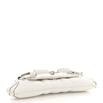 Nappa Vertical Matelasse Medium Maxi Horsebit Chain Shoulder Bag Mystic White