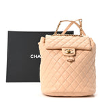 Calfskin Quilted Small Urban Spirit Backpack Beige