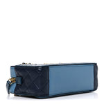 Lambskin Quilted Small In & Out Camera Case Navy Light Blue