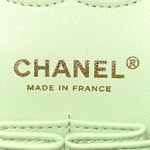Caviar Quilted Small Double Flap Light Green