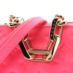 Calfskin Embossed Monogram Coussin BB Rose Fluo