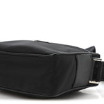 Re-Nylon Vela Saffiano Pocket Double Zip Shoulder Bag Black