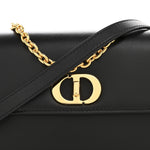 Box Calfskin 30 Montaigne Avenue Pouch Black