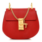 Grained Lambskin Mini Drew Shoulder Bag Plaid Red
