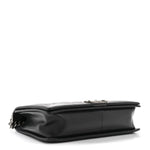 Calfskin Embossed Stitch Large Boy Flap Black