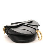Grained Calfskin Saddle Bag Black