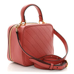 Sakai Be Green Calfskin Diagonal Stitched Blondie Top Handle Bag Pink