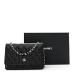 Caviar Quilted Wallet on Chain WOC Black