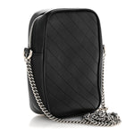 Sakai Be Green Calfskin Diagonal Stitched Mini Blondie Vertical Shoulder Bag Black