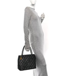 Caviar Quilted Medallion Tote Black
