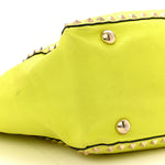Vitello Medium Rockstud Tote Yellow Fluo