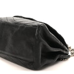 Pebbled Lambskin Chevron Monogram Large Nolita Black