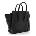 Drummed Calfskin Micro Luggage Black