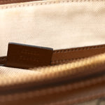 GG Supreme Monogram Azalea Calfskin Small Horsebit 1955 Top Handle Bag Beige Ebony Brown Sugar