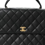 Caviar Quilted Jumbo Kelly Flap Black