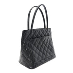 Caviar Quilted Medallion Tote Black