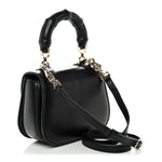 Boarded Dyana Lux Calfskin Web Monochrome Mini Bamboo 1947 Top Handle Bag Black