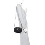 Calfskin Matelasse Mini GG Marmont Chain Shoulder Bag Black