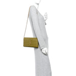 Lambskin Carre Quilted Cassandre Chain Wallet Olive Drab