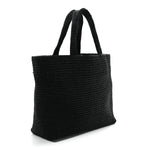 Raffia Wide Tote Black