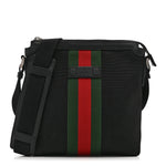 Canvas Web Messenger Bag Black