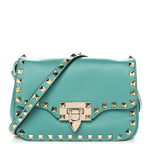 Vitello Small Rockstud Flap Saddle Bag Colibri
