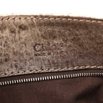 Metallic Pebbled Lambskin Paddington Satchel Grey