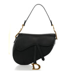 Grained Calfskin Saddle Bag Black