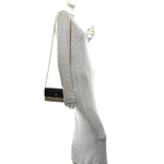 Dollar Calfskin GG Supreme Monogram Petite GG Marmont Wallet Chain Bag Black Beige Ebony