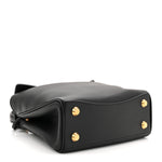 Natural Smooth Calfskin Mini Rodeo Top Handle Handbag Black