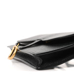 Grained Calfskin Saddle Belt Bag Black