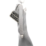 Tweed Patent Quilted Rectangular Flap Black White