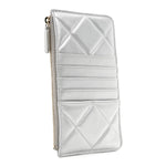 Lambskin Quilted Chanel 19 Phone and Card Holder Silver