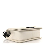 Calfskin Quilted Medium Boy Flap White