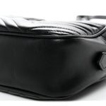Calfskin Matelasse Monochrome Small GG Marmont Chain Shoulder Bag Black