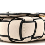 Canvas Intrecciato Padded Cassette Crossbody Bag Natural Black