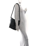 Crumpled Calfskin En Vogue Rope Hobo Bag Black