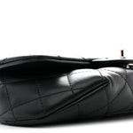 Calfskin Quilted CC Uniform Flap Belt Bag Black