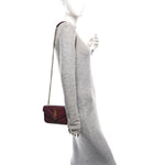 Lambskin Chevron Quilted Mini Loulou Rouge Cabernet