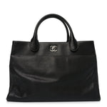 Caviar Medium Cerf Executive Shopper Tote Black