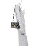 Oblique Small DiorAddict Flap Bag Navy Blue