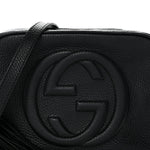 Pebbled Calfskin Small Soho Disco Bag Black