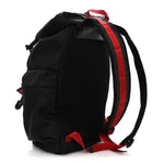 Techno Canvas Web Double Buckle Backpack Black