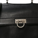 Calfskin Large Sofia Shoulder Bag Black