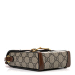 GG Supreme Monogram Mini Horsebit 1955 Crossbody Bag Beige Brown Sugar