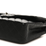Lambskin Quilted Medium Double Flap Black