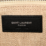 Linen Calfskin Small Rive Gauche Tote Greggio Natural
