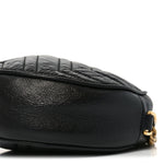Azalea Calfskin Matelasse Heart Mini GG Marmont Round Shoulder Bag Black